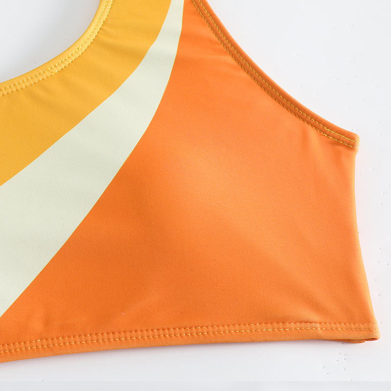 Damen Einseitiger Bikini mit farblich abgestimmtem Design
