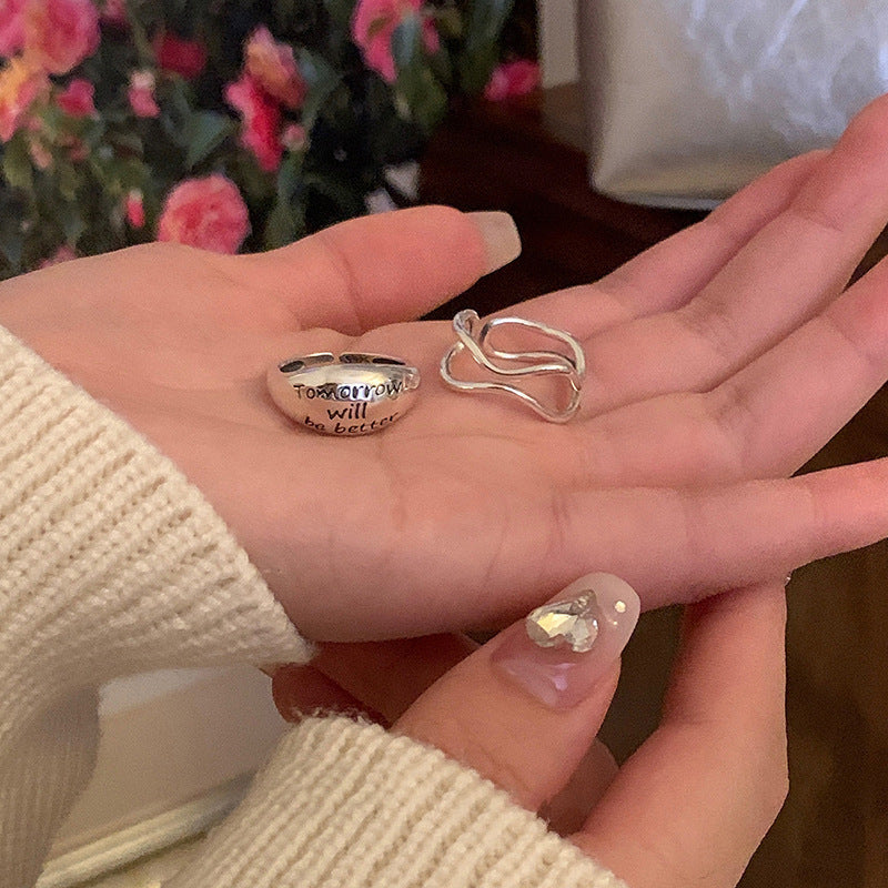 Damen moderner und skulpturaler Ring mit geschwungenem Design Shop Nory