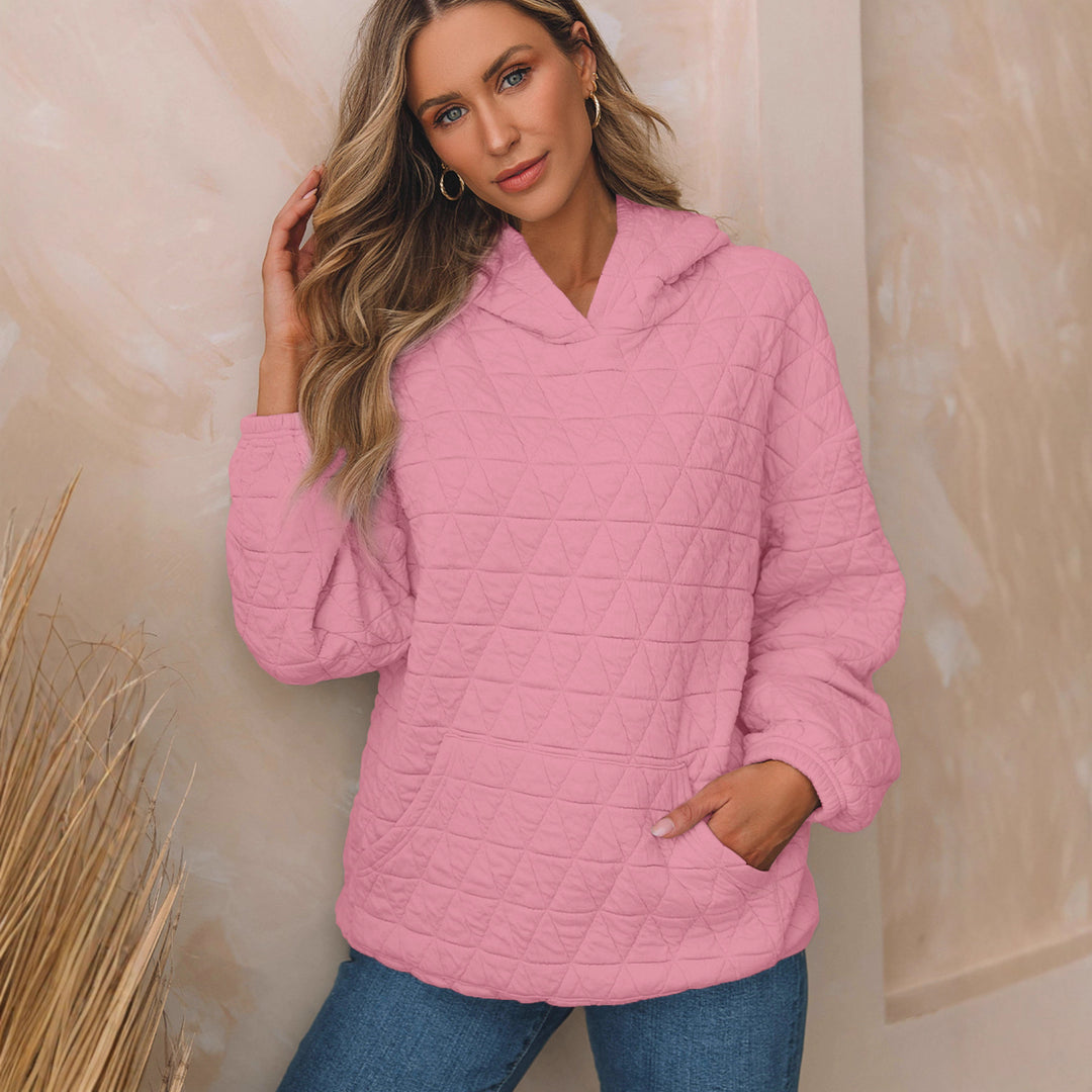 Damen Gepolsterter Stepp-Kapuzenpullover mit Kängurutasche Shop Nory