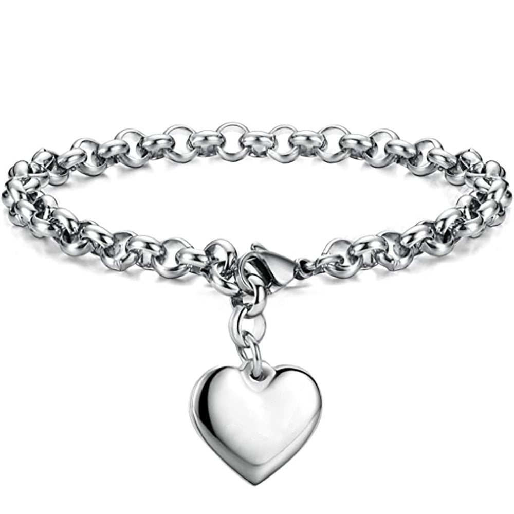 Damen Armband mit herzförmigem Anhänger und elegantem Gliederdesign Shop Nory