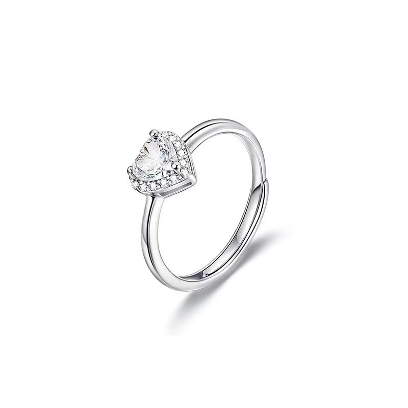 Damen Ring-Set mit kunstvollem Herz-Design und funkelnden Zirkonia Shop Nory