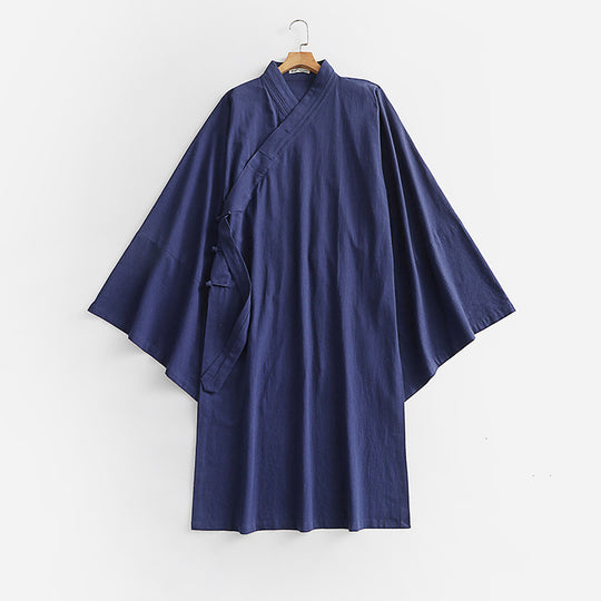 Unisex Oversize Kimono-Mantel mit weitem Ärmel und asymmetrischer Wickelvorderseite Shop Nory