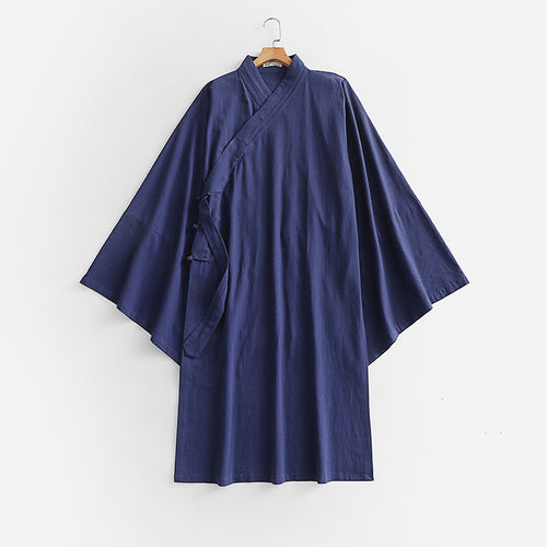 Unisex Oversize Kimono-Mantel mit weitem Ärmel und asymmetrischer Wickelvorderseite Shop Nory