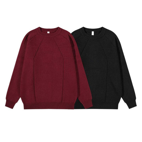 Unisex Grobgestrickter Oversize-Pullover mit Raglanärmeln und strukturierten Einsatznähten Shop Nory