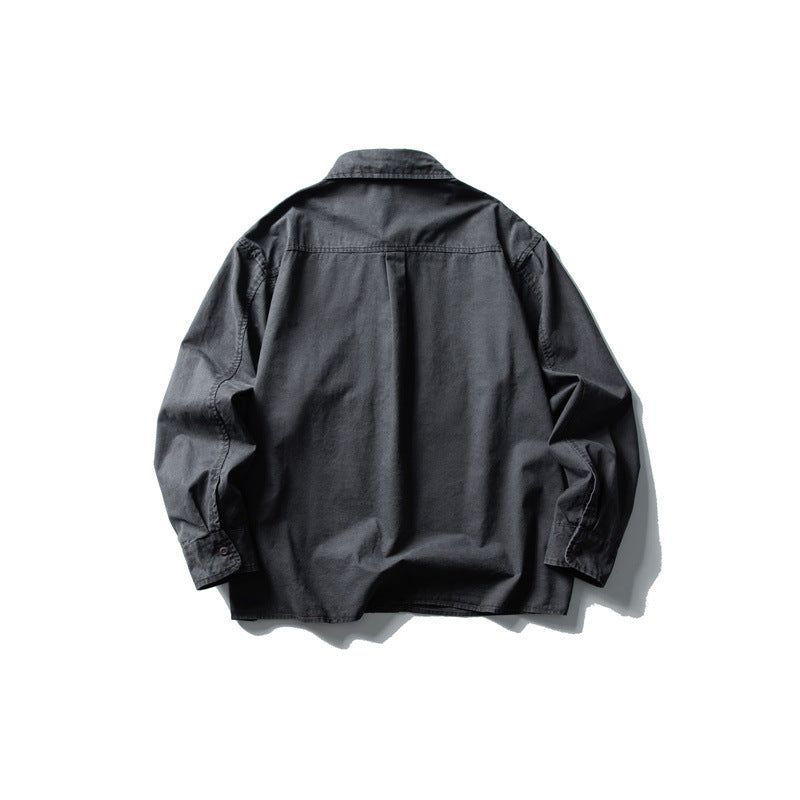 Herren Oversize-Hemdjacke aus robustem Baumwoll-Twill mit aufgesetzter Brusttasche und geradem Saum Shop Nory