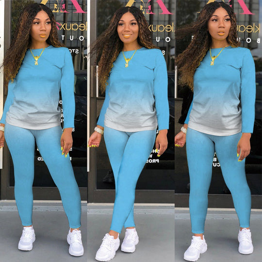 Damen Zweiteiliges Stretch-Set mit Langarmshirt und High-Waist-Leggings Shop Nory