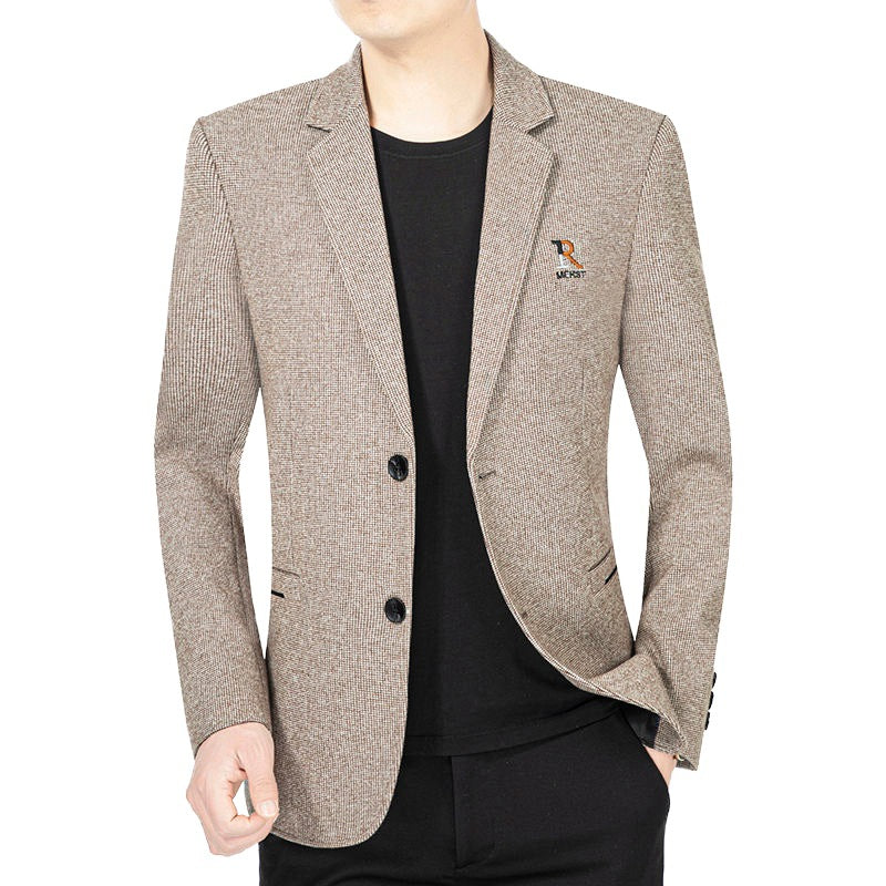 Herren Strukturierter Strickblazer mit Reverskragen und aufgesetzten Taschen Shop Nory