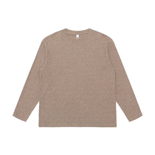 Unisex Fein geripptes Langarmshirt mit Rundhalsausschnitt und leichter Oversize-Silhouette Shop Nory