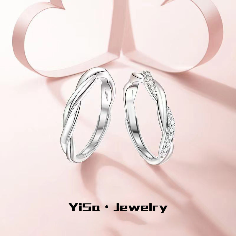 Damen Spiralring mit funkelnden Zirkonia-Steinen Shop Nory