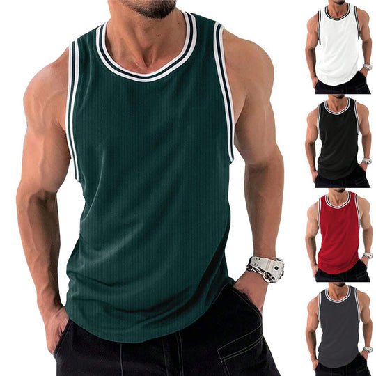 Herren Sportliches ärmelloses Tanktop mit atmungsaktivem Material und modernem Rippendesign