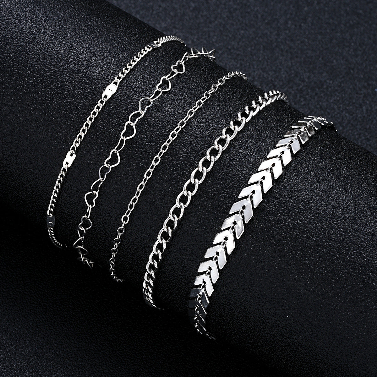 Damen Fußkettchen-Set mit filigranen Ketten und eleganten Anhängern Shop Nory