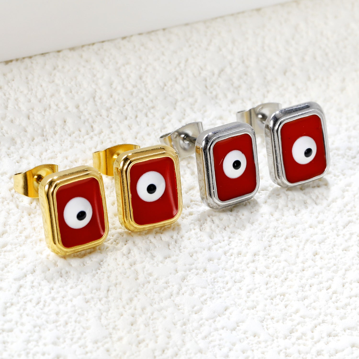 Damen Ohrstecker mit kreativen Auge-Design und goldfarbener Umrandung Shop Nory