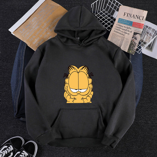 Unisex nan Kapuzensweatshirt mit großflächigem Comicgesicht-Print, weichem Fleece-Innenfutter und Kängurutasche Shop Nory