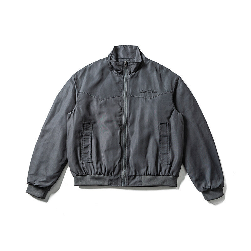 Herren Leichte Bomberjacke im minimalistischen Satin-Look mit Stehkragen und elastischem Saum Shop Nory