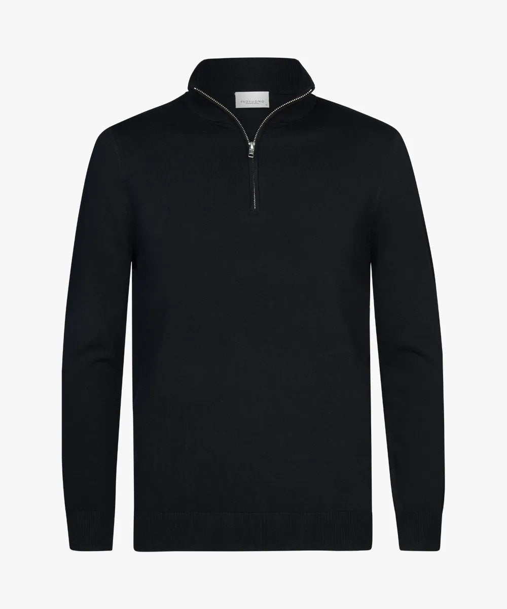 Herren nan feiner Troyer mit kurzem Reißverschluss, geripptem Saum und Merino-Mix Shop Nory