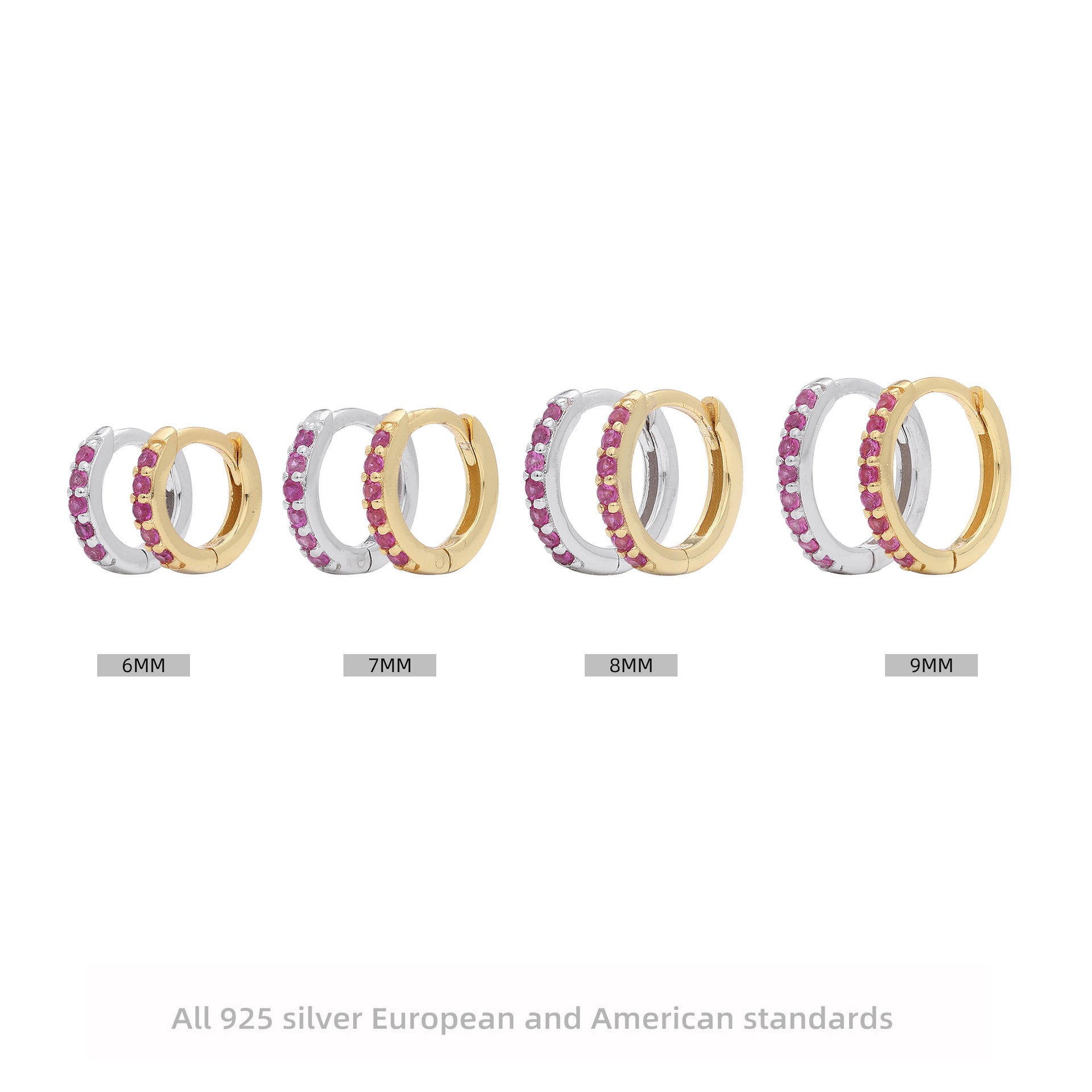 Damen Creolen mit funkelnden Zirkonsteinen und hochwertigem 925 Sterling Silber Shop Nory