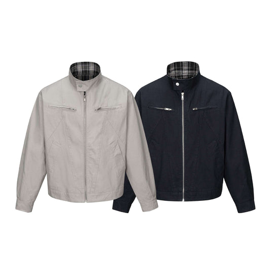 Herren Kurz geschnittener Boxy‑Blouson mit Stehkragen, Reißverschluss und Brustzippern Shop Nory