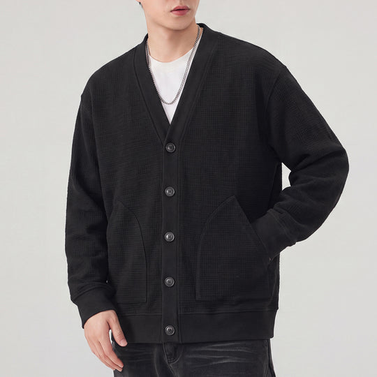 Herren Strukturstrick-Cardigan mit V-Ausschnitt und aufgesetzten Taschen Shop Nory