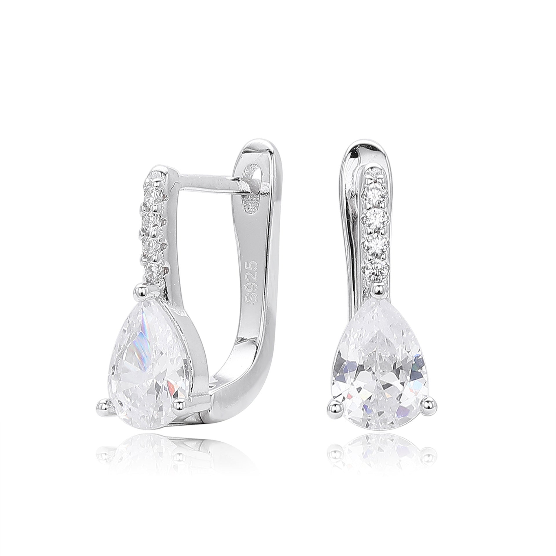 Damen Ohrhänger aus hochwertigem 925 Sterling Silber mit funkelnden Zirkonsteinen Shop Nory