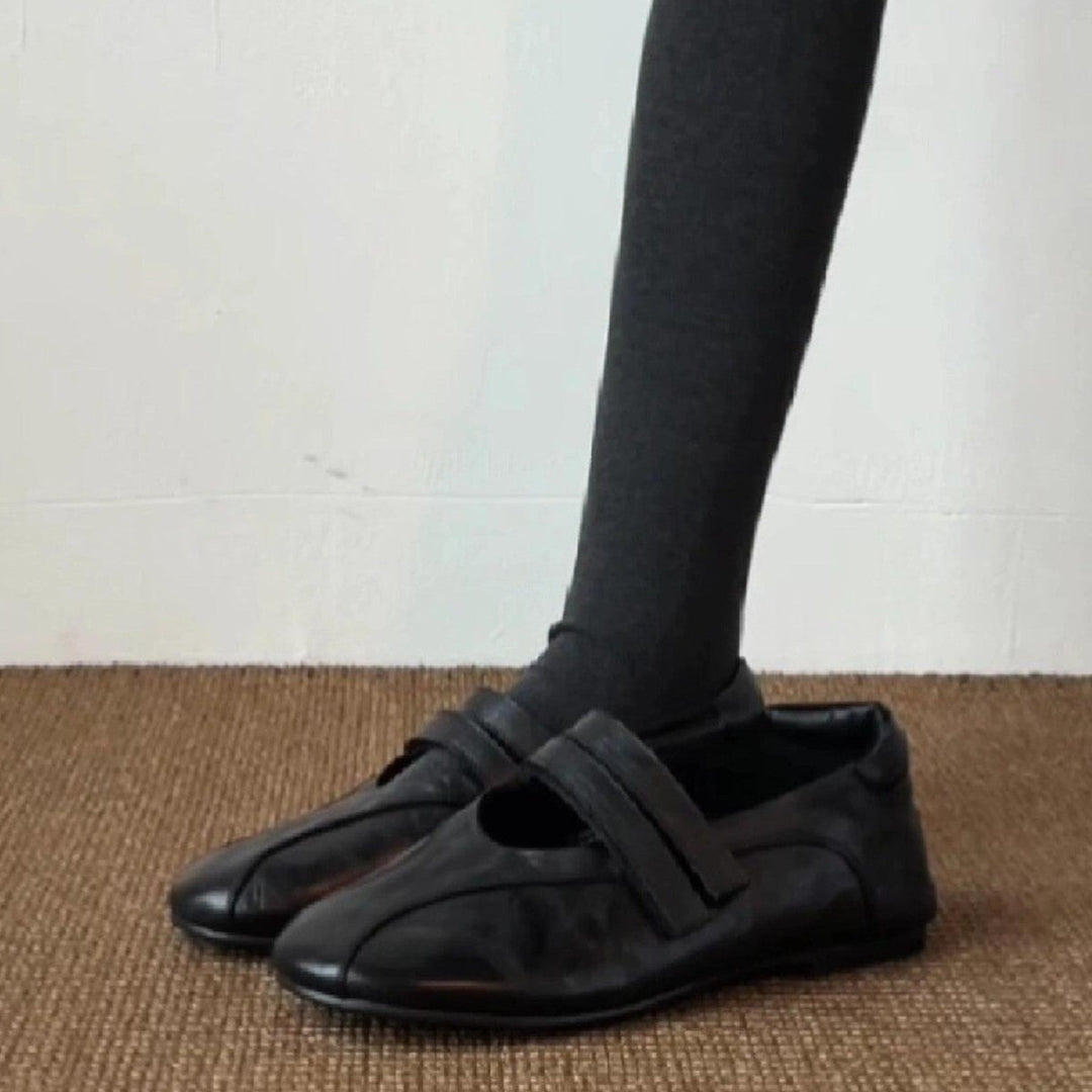 Damen elegante Mokassins mit modischen Riemchen