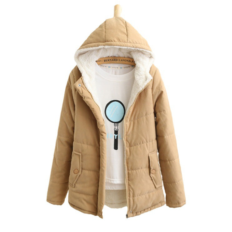 Damen Gepolsterte Winterjacke mit Teddyfutter und Kapuze Shop Nory