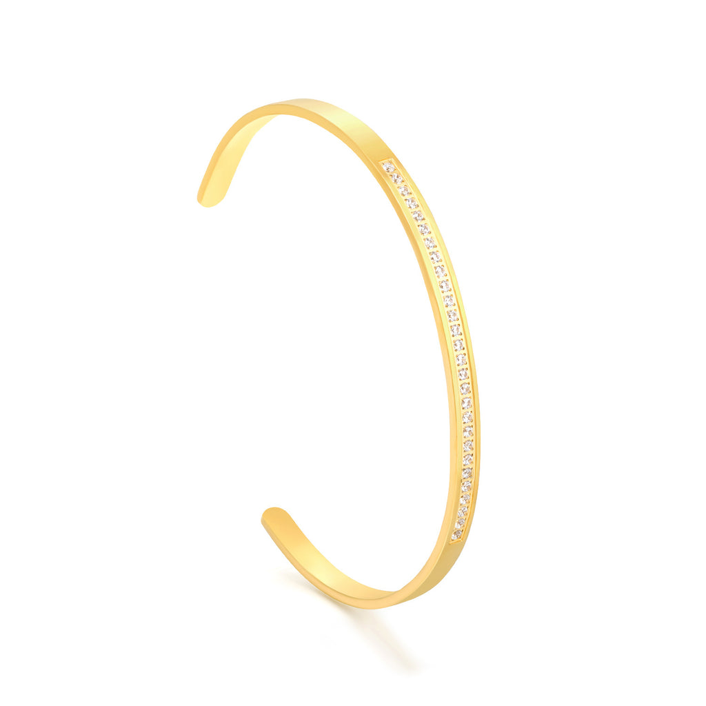 Damen Armreif mit funkelnden Zirkonia und elegantem Goldfinish Shop Nory