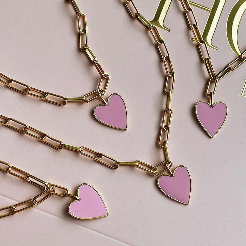 Damen Halskette mit herzförmigem Anhänger aus hochwertigem Material Shop Nory