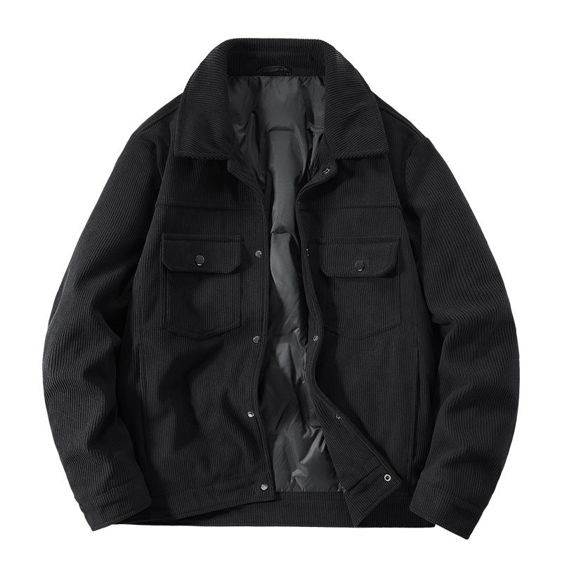 Herren Gerippte Cord-Overshirtjacke mit gesteppter Innenfütterung und Brustklappen Shop Nory