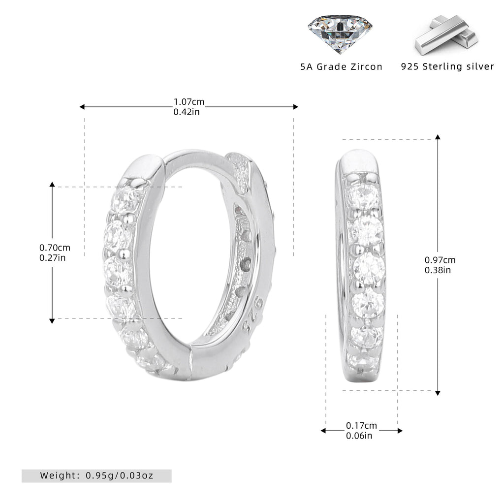 Damen Creolen mit funkelndem Zirkonbesatz aus 925 Sterling Silber Shop Nory