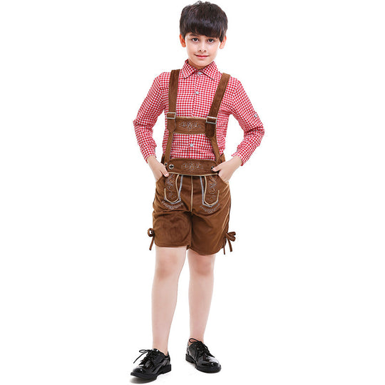 Unisex nan traditionelle Kinderlederhose mit verstellbaren Trägern und feiner Stickerei Shop Nory