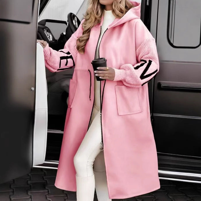 Damen nan Kapuzenmantel mit oversized Schnitt, gestrickten Ärmelbündchen und aufgesetzten Taschen Shop Nory