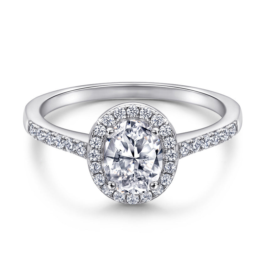 Damen Eleganter und funkelnder Verlobungsring mit ovalem Diamanten Shop Nory