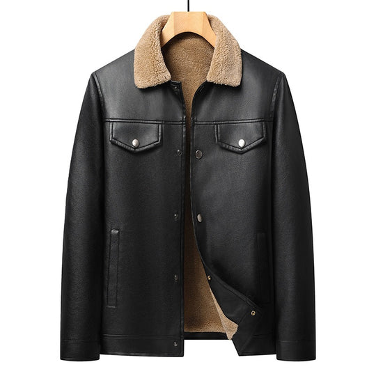 Herren Kunstlederjacke mit Teddyfutter Shop Nory