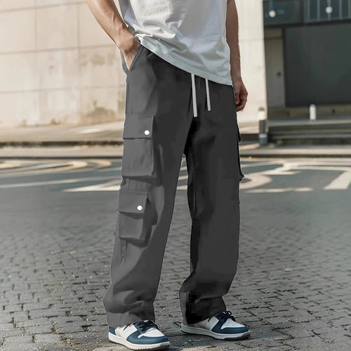 Herren Locker geschnittene Cargo-Jogginghose mit Tunnelzug & Mehrfachtaschen Shop Nory