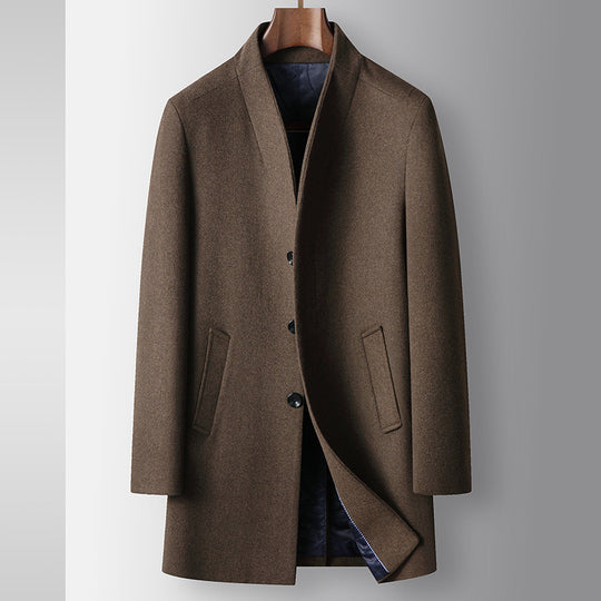 Herren Mantel aus Wollmix mit Stehkragen und leichter Thermofütterung Shop Nory