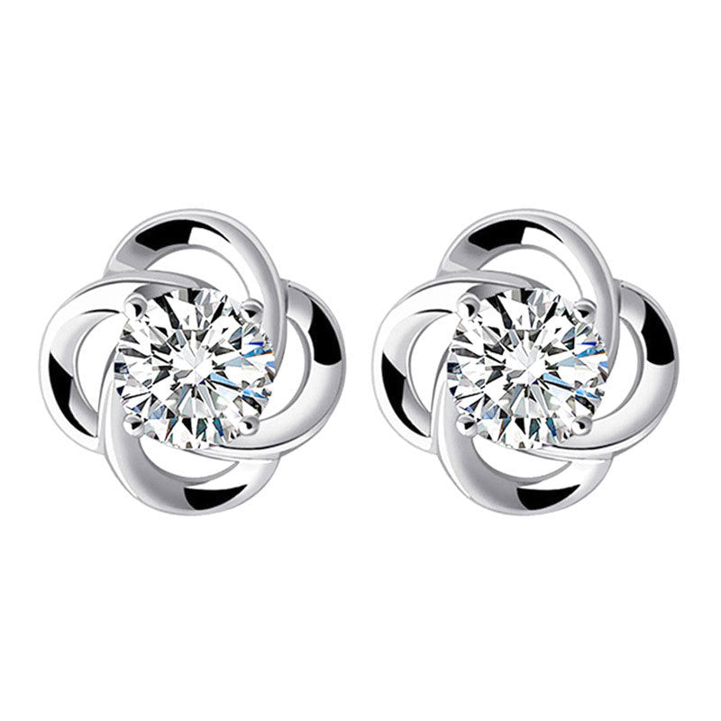 Damenohrringe mit elegantem Blumenmotiv und funkelnden Kristallen Shop Nory