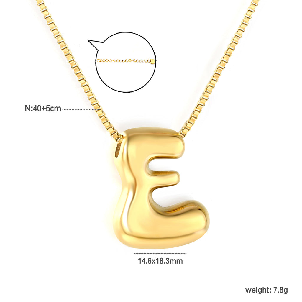 Damen Halskette mit modernem Buchstabenanhänger aus hochwertigem Edelstahl Shop Nory