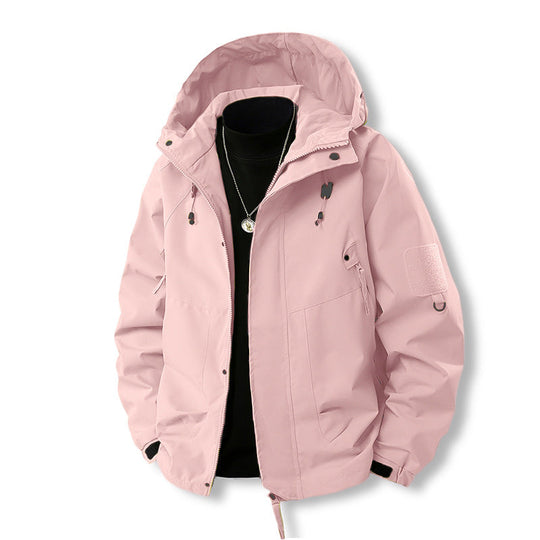 Herren funktionale Outdoor-Jacke mit verstellbarer Kapuze und praktischen Taschen