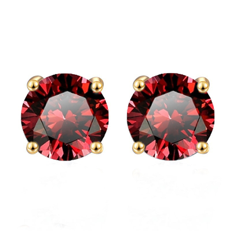 Damen Ohrringe mit funkelnden blauen Kristallen und elegantem goldenen Rahmen Shop Nory