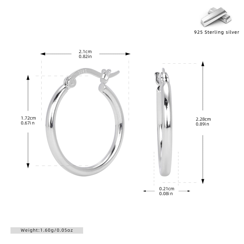 Damen Creolen im eleganten, minimalistischen Design aus 925 Sterling Silber Shop Nory