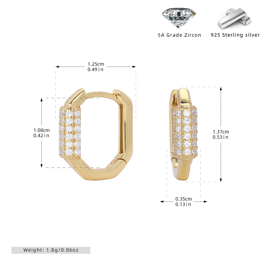 Damen Ohrhänger mit luxuriösem Zirkonbesatz aus 925 Sterling Silber Shop Nory