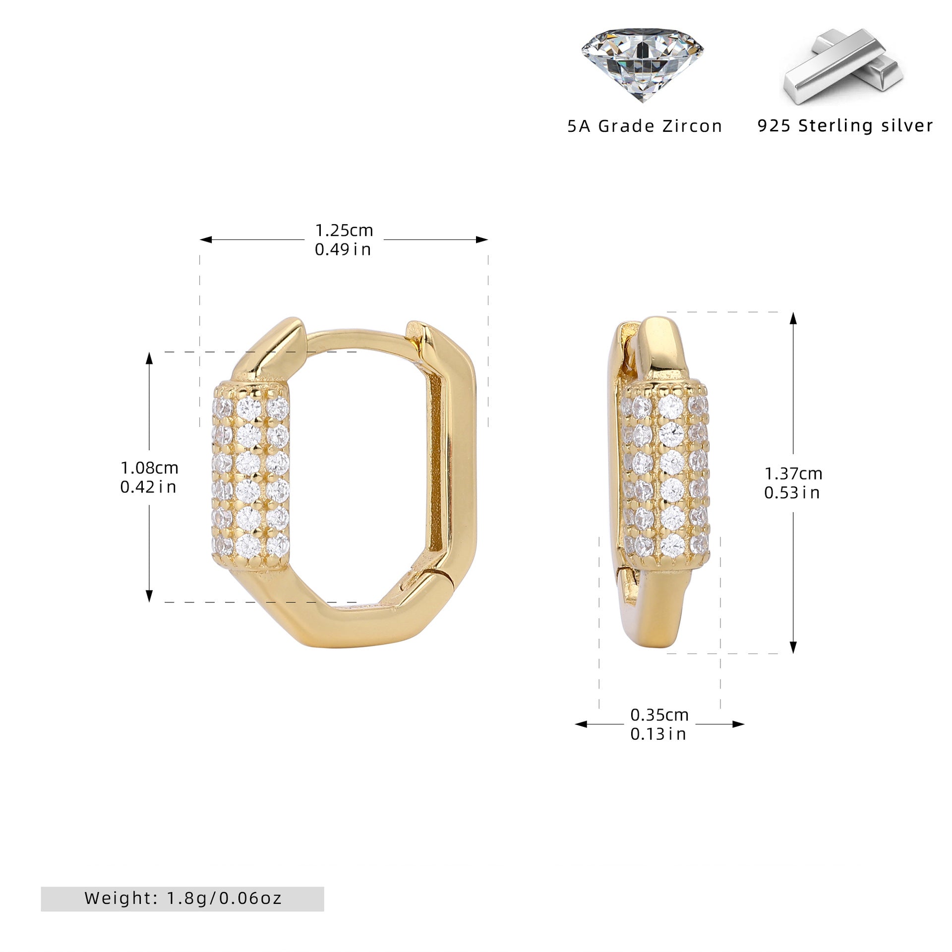 Damen Ohrhänger mit luxuriösem Zirkonbesatz aus 925 Sterling Silber Shop Nory