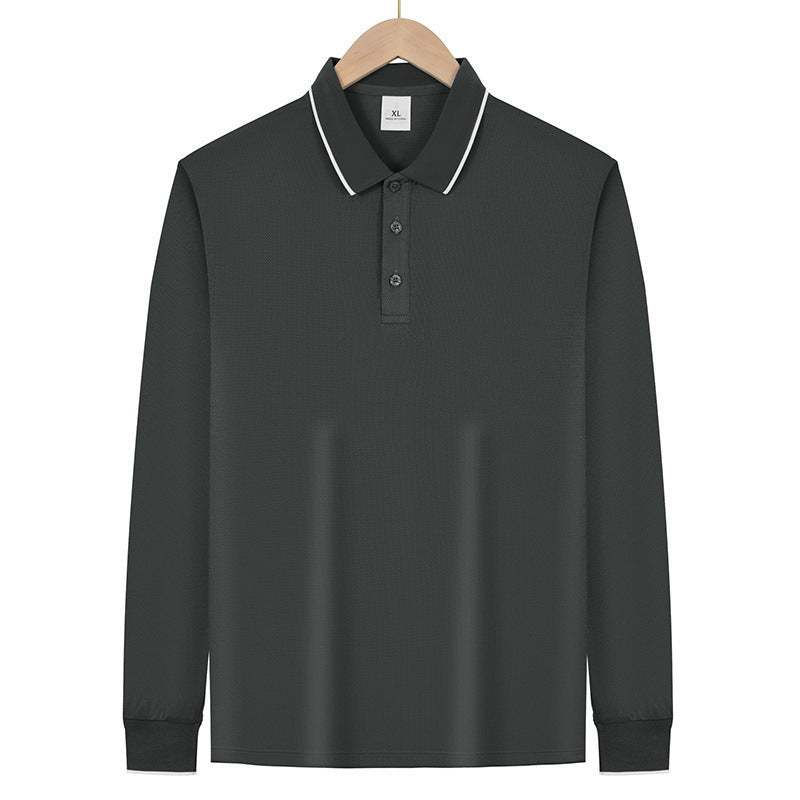 Herren Langärmeliges Funktions-Poloshirt mit Piquéstruktur und Kontrastkragen Shop Nory