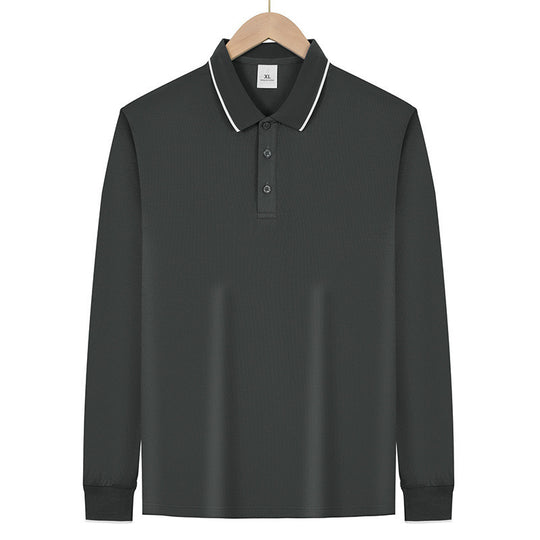 Herren Langärmeliges Funktions-Poloshirt mit Piquéstruktur und Kontrastkragen Shop Nory