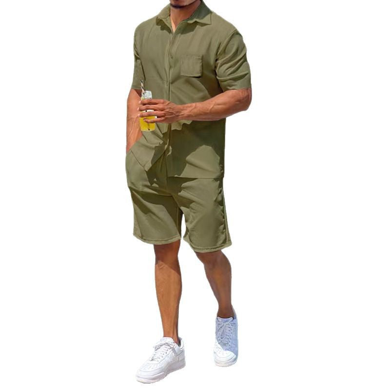 Herren lässiger Kurzoverall mit praktischen Taschen