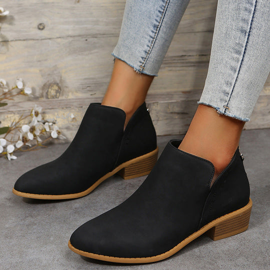 Damen elegante Stiefeletten mit modischem Reißverschluss und komfortablem Fußbett Shopnory