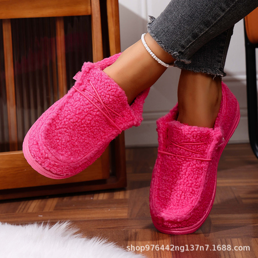 Damen Gefütterte Teddy-Fleece‑Hausschuhe mit gepolstertem Komfortfußbett und rutschfester Gummisohle Shop Nory