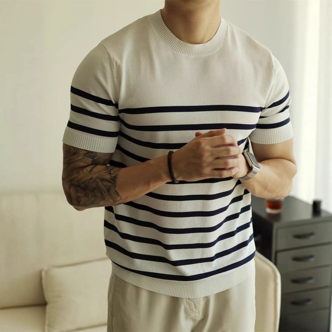 Herren Modischer gestreifter Strickpullover Shop Nory