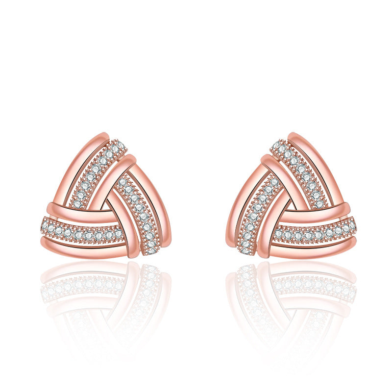 Damen Ohrringe mit elegantem, dreidimensionalem Design und funkelnden Zirkonia Shop Nory