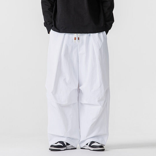 Herren Weite Utility-Loungehose mit überlappenden Falten und Kordelzugbund Shop Nory